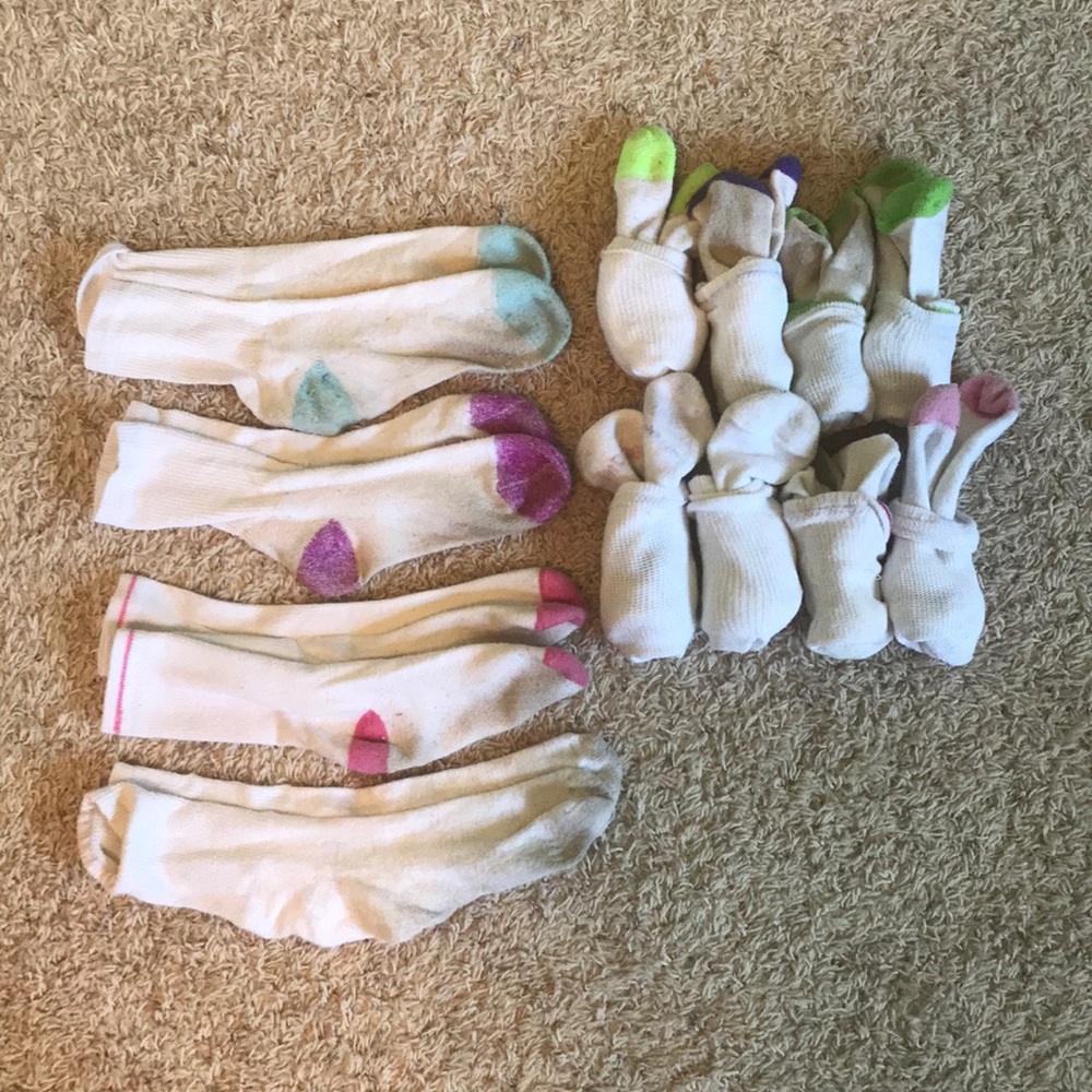 White/Colored Calf Socks
